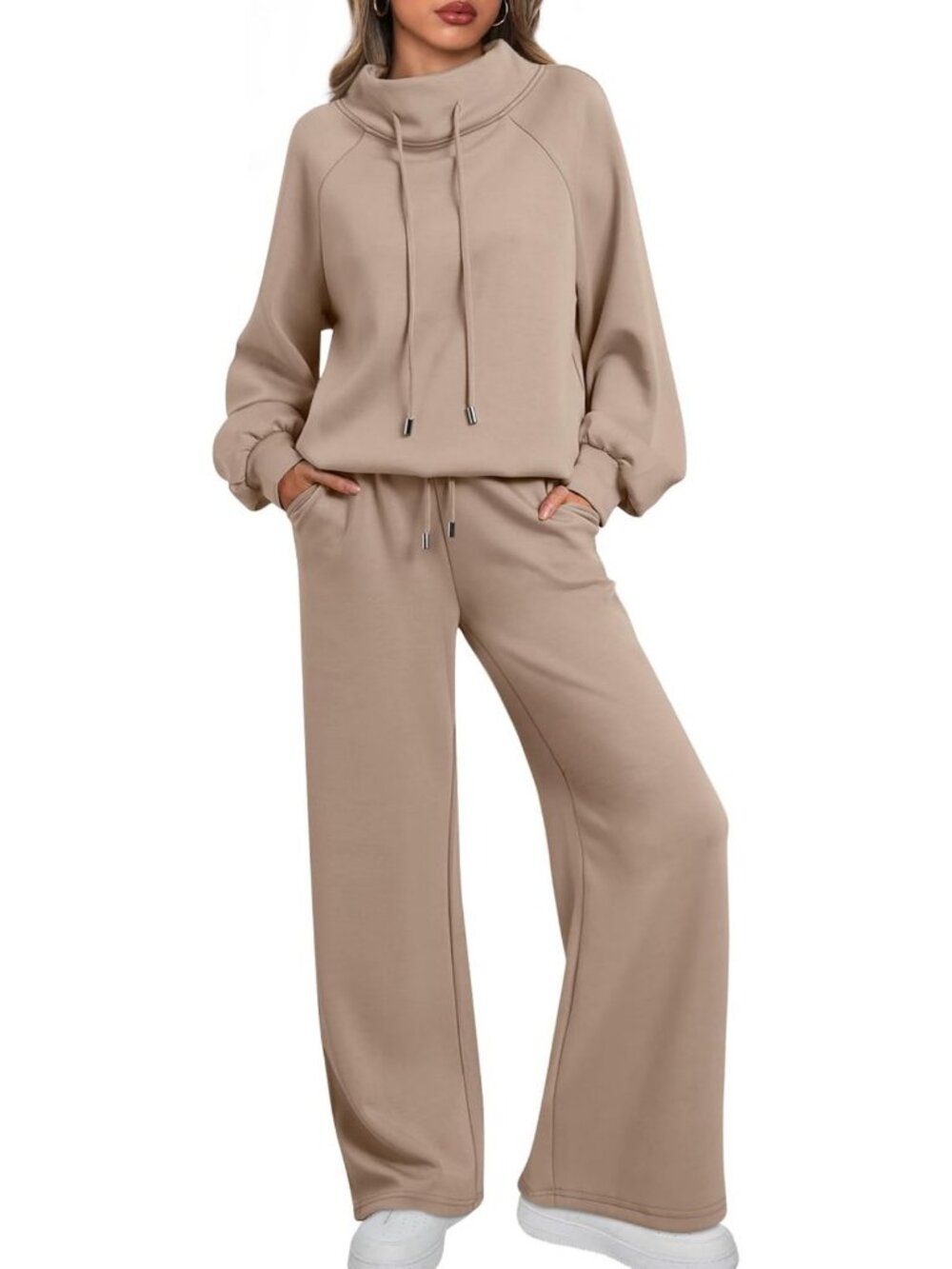 Cozy Women's Mock Neck 2-Piece Lounge Set | Stylish Fall Fashion Outfit